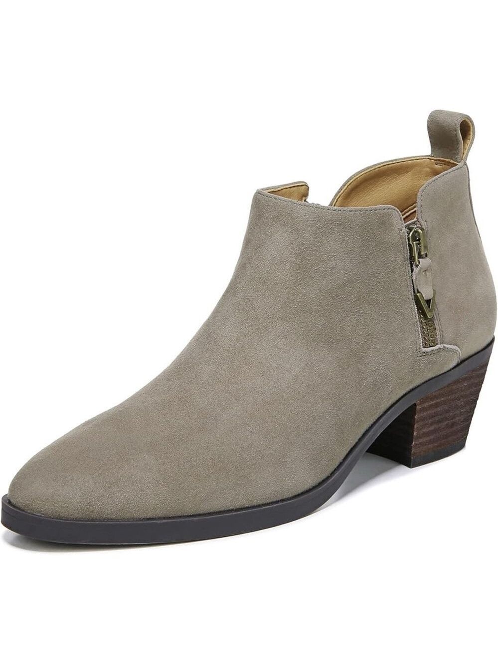 NWOB $169 Waterproof Vionic Cecily Suede Bootie - Stone - - Picture 4 of 13